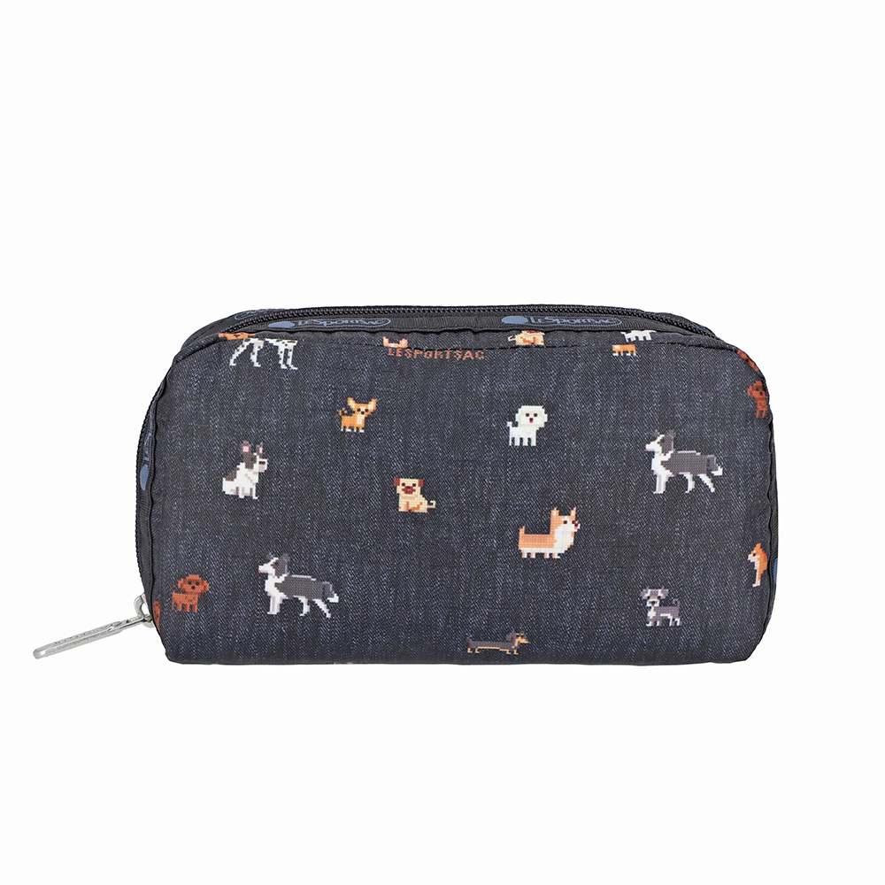 Lesportsac Rectangular Cosmetic 長形化妝包 盥洗包 收納包 女包(像素小狗), , large