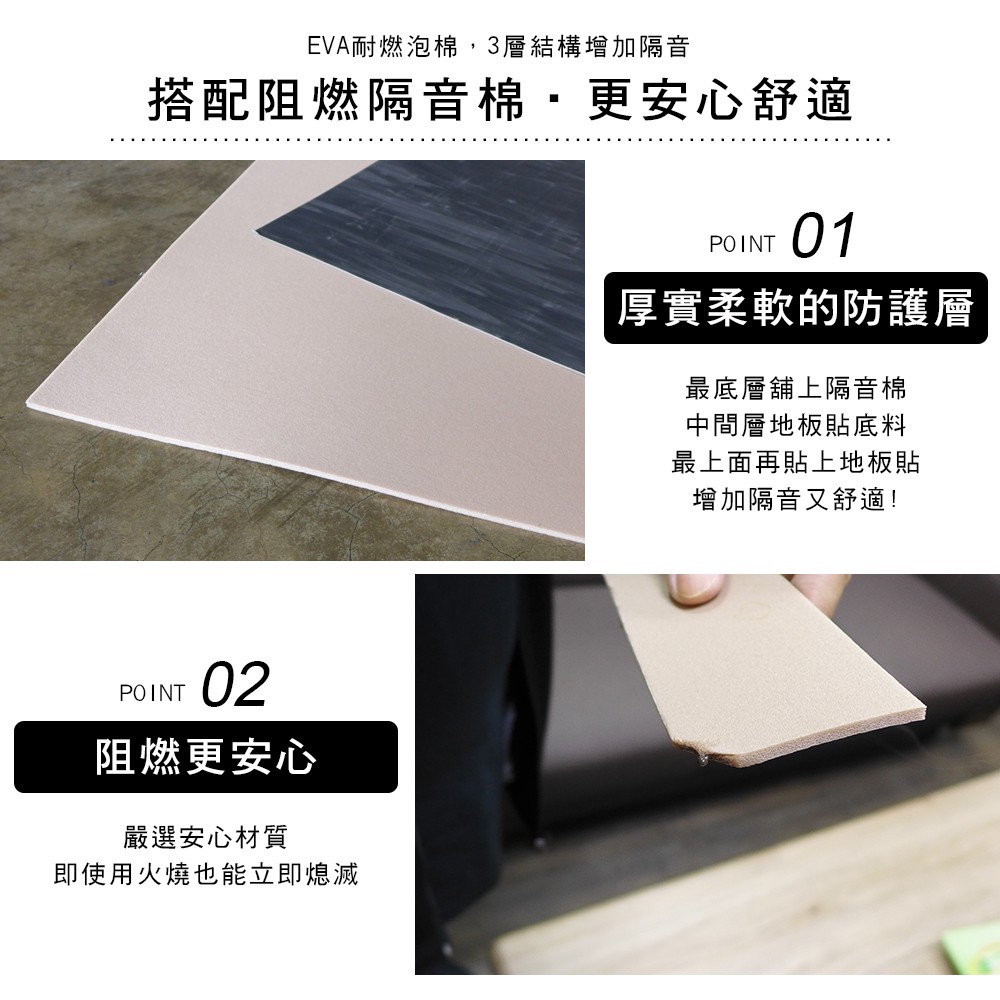 台灣製【澄境】無痕地板貼專用隔音泡棉(90*90公分)  EVA阻燃隔音泡棉 隔音地板  裝潢 隔音墊 減震墊 G002, , large