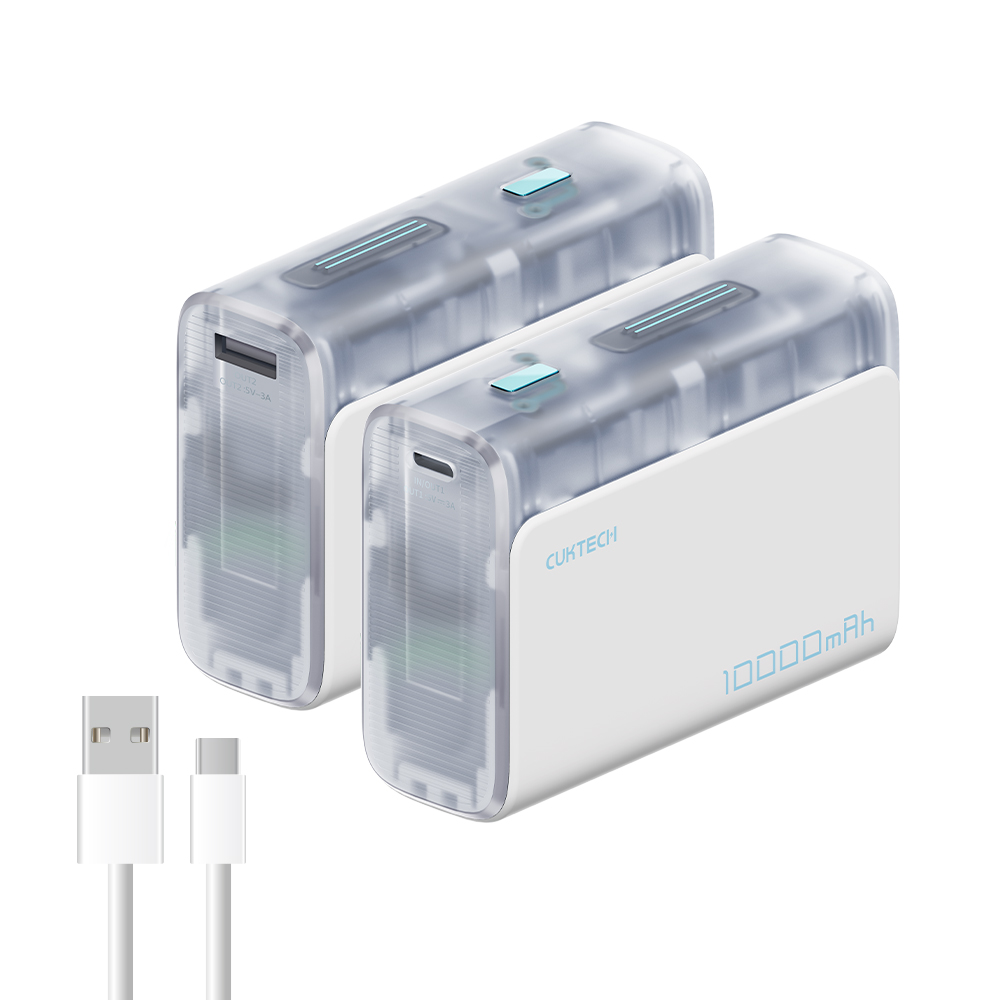 【Wh+CCC】CUKTECH 酷態科 30W PD快充 口袋型 行動電源 10000mAh (PB100S) - 白色, , large