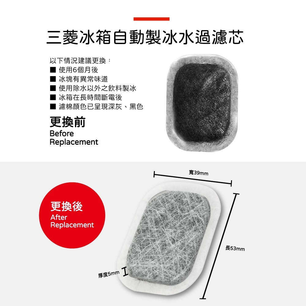 適用 三菱 Mitsubishi 冰箱 製冰盒 MR-BX52W BX53X WX61C MR-Z65 濾棉 濾芯 濾網, , large