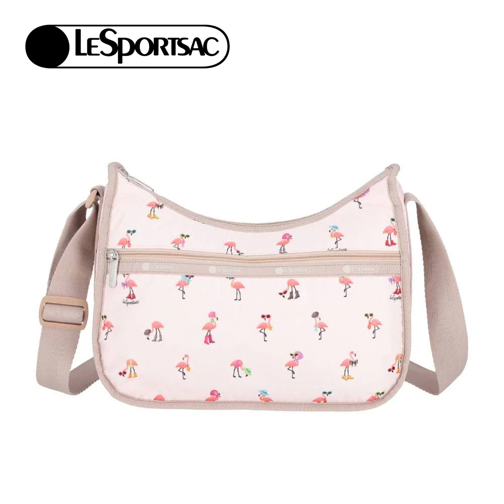 Lesportsac Classic Hobo 經典斜背包 側背包 旅用通勤包 送禮 禮物 推薦 女包(紅鶴海島派對), , large