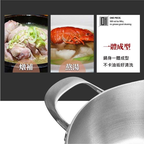 PERFECT 理想牌 極緻蘋果型316不鏽鋼七層複合金平底鍋28cm單把附蓋-Leidea樂德兒, , large
