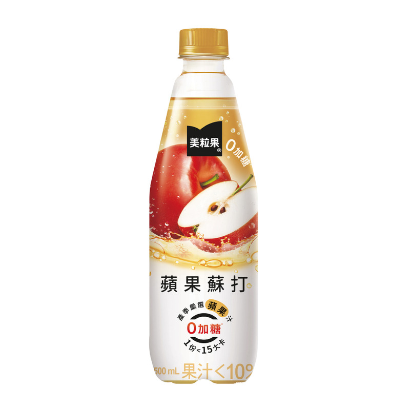 美粒果零加糖蘋果蘇打500ml, , large