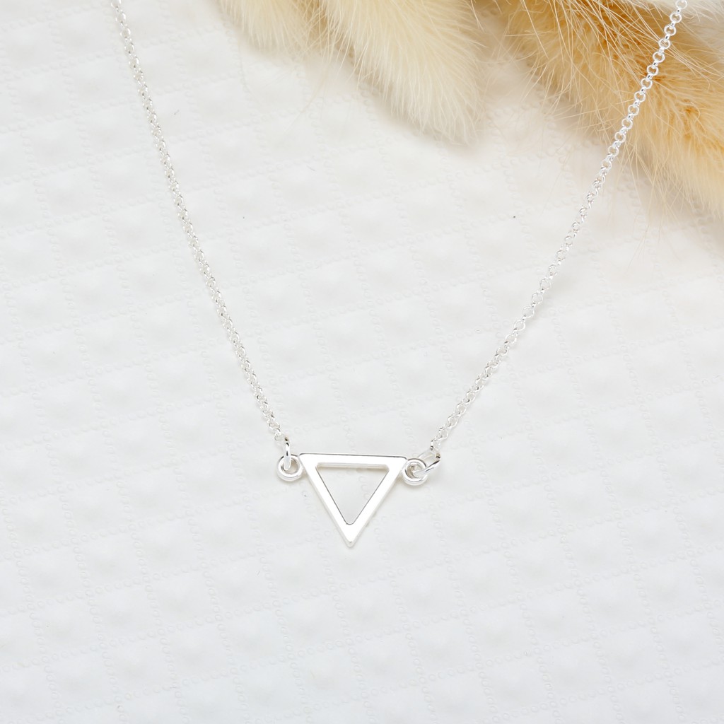 【Angel & Me】Simple Triangle s925 sterling silver necklace Birthday gift, , large