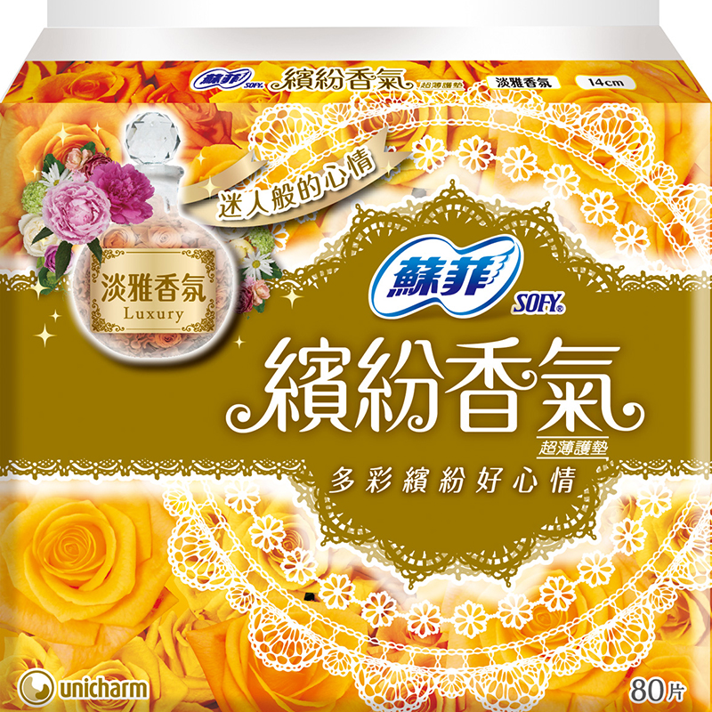 蘇菲繽紛香氣超薄護墊淡雅香氛, , large