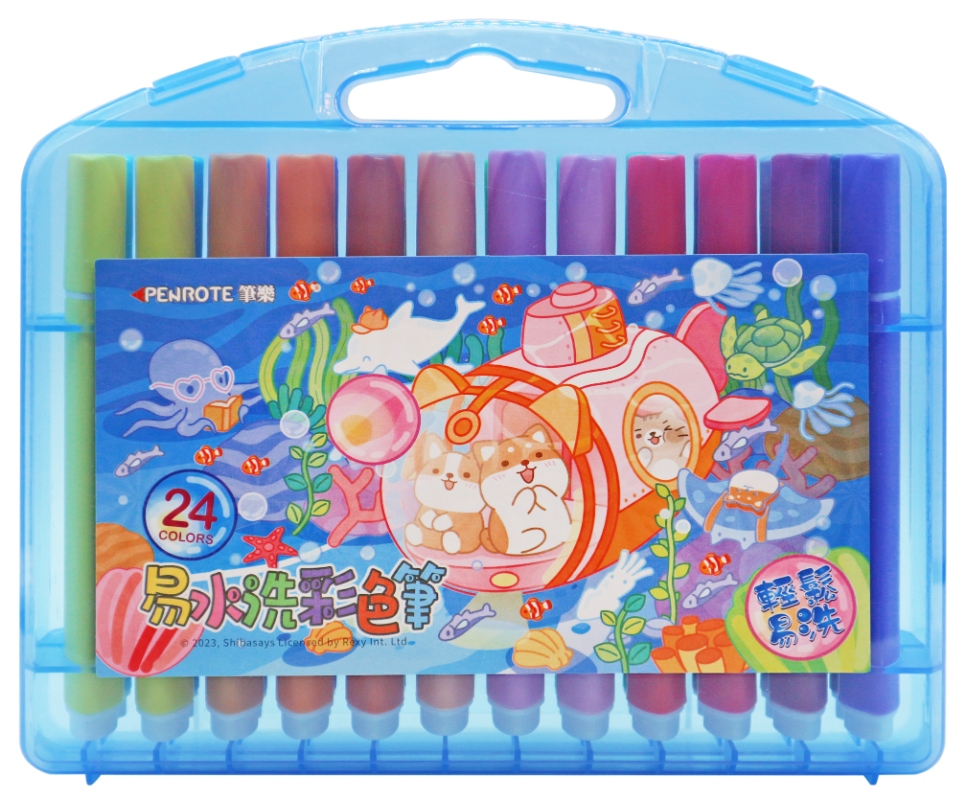 24-Color Washable Markers &ndash; Blue Case, , large
