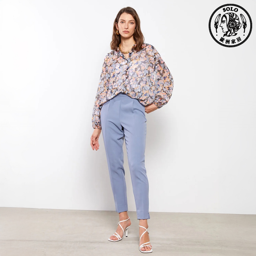 【SOLO Vintage】LCW Women's Flower Shirt Long Sleeve Blouse Made in Turkey 36, , large