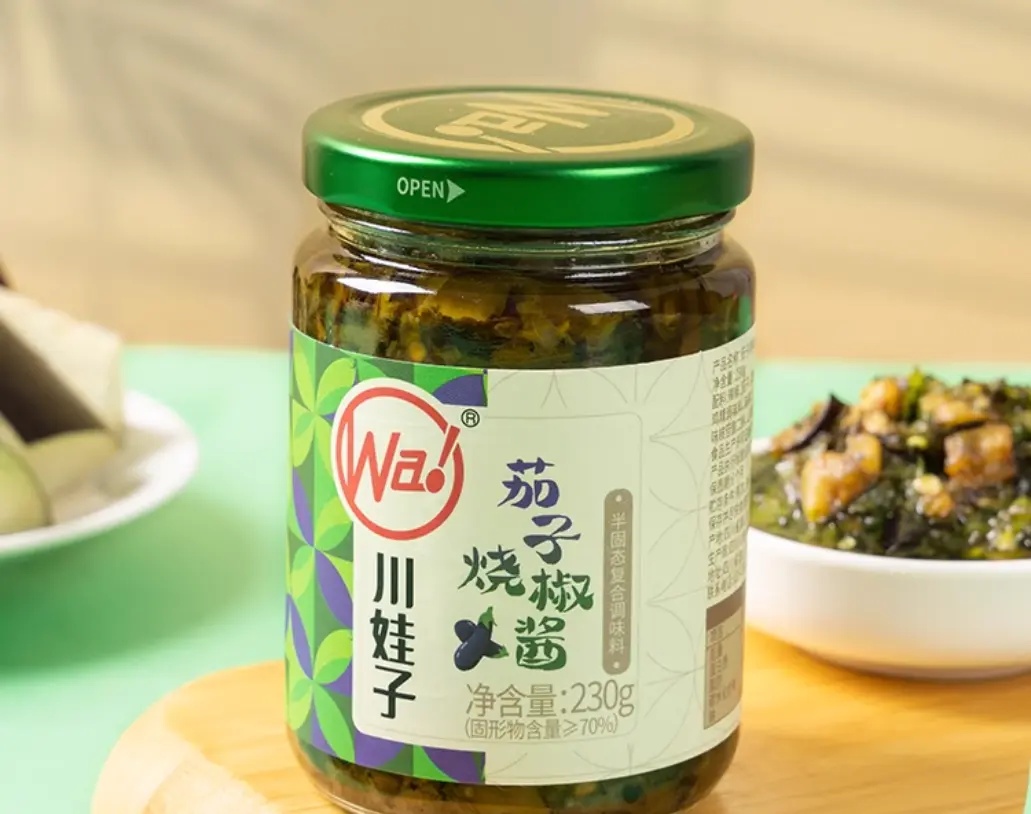 川娃子茄子燒椒醬玻璃瓶裝230g, , large