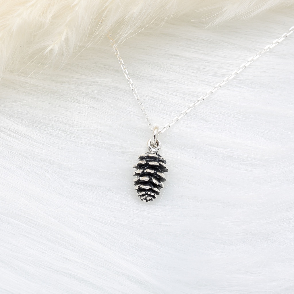 【Angel & Me】Cute Pinecone 925 sterling silver necklace Valentine Day gift, , large