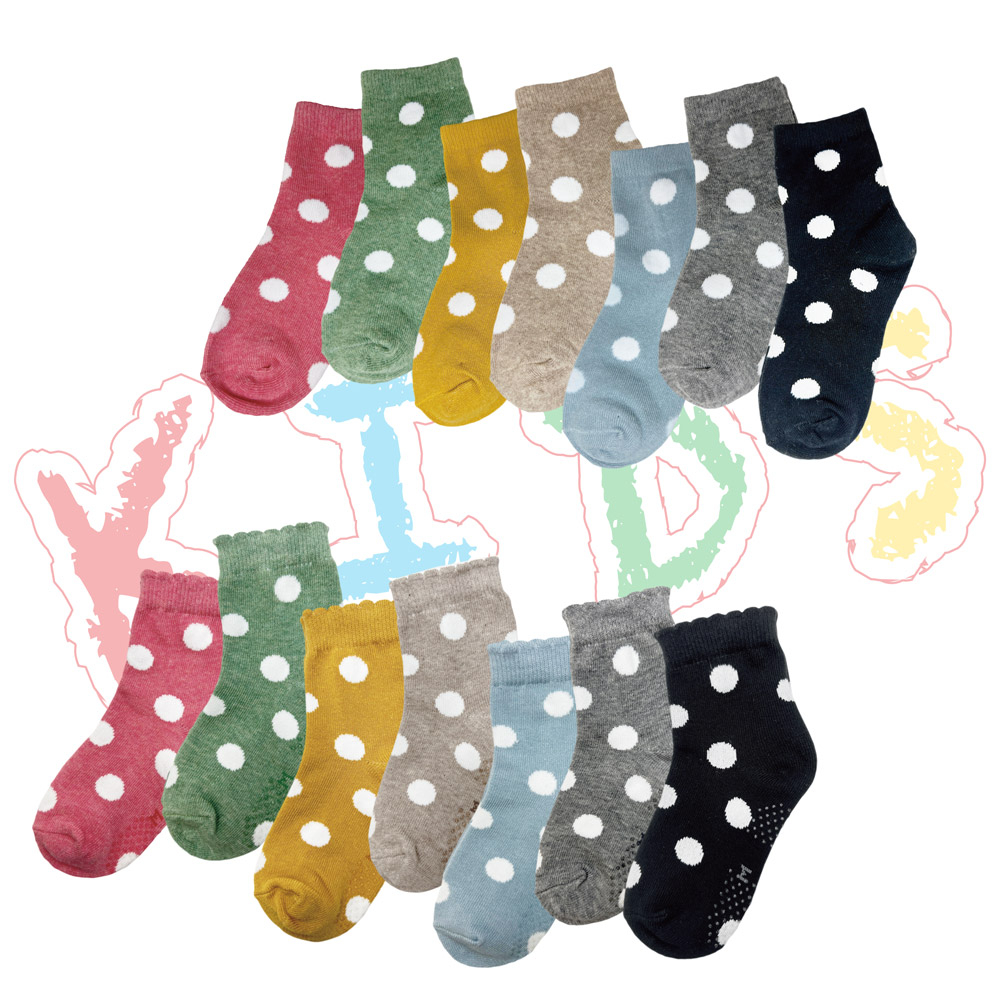 【BVD】圓點1/2童襪-B572.B573 短襪, , large
