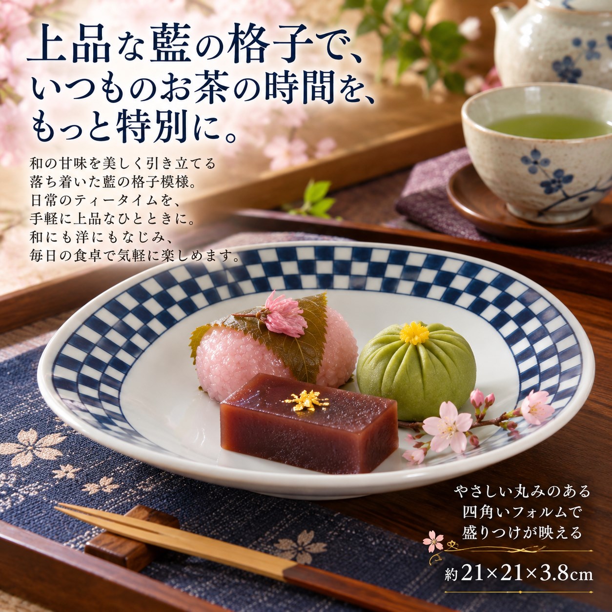 【HIYASU日安工坊】靛藍7吋四角圓皿*^(4), , large