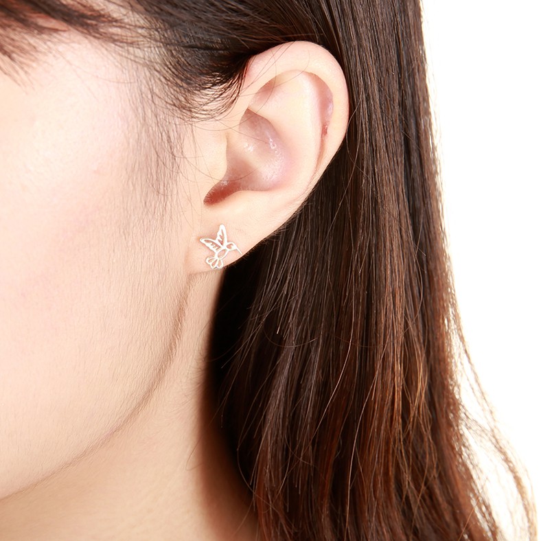 【Angel & Me】Love Hummingbird s925 sterling silver earrings Birthday gift, , large