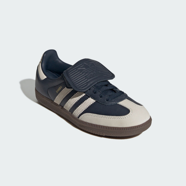 Kixpress-Adidas Samba Lt W 女 運動休閒鞋 德訓鞋 復古 麂皮 翻鞋舌 舒適 深藍 米 [JH5705], , large