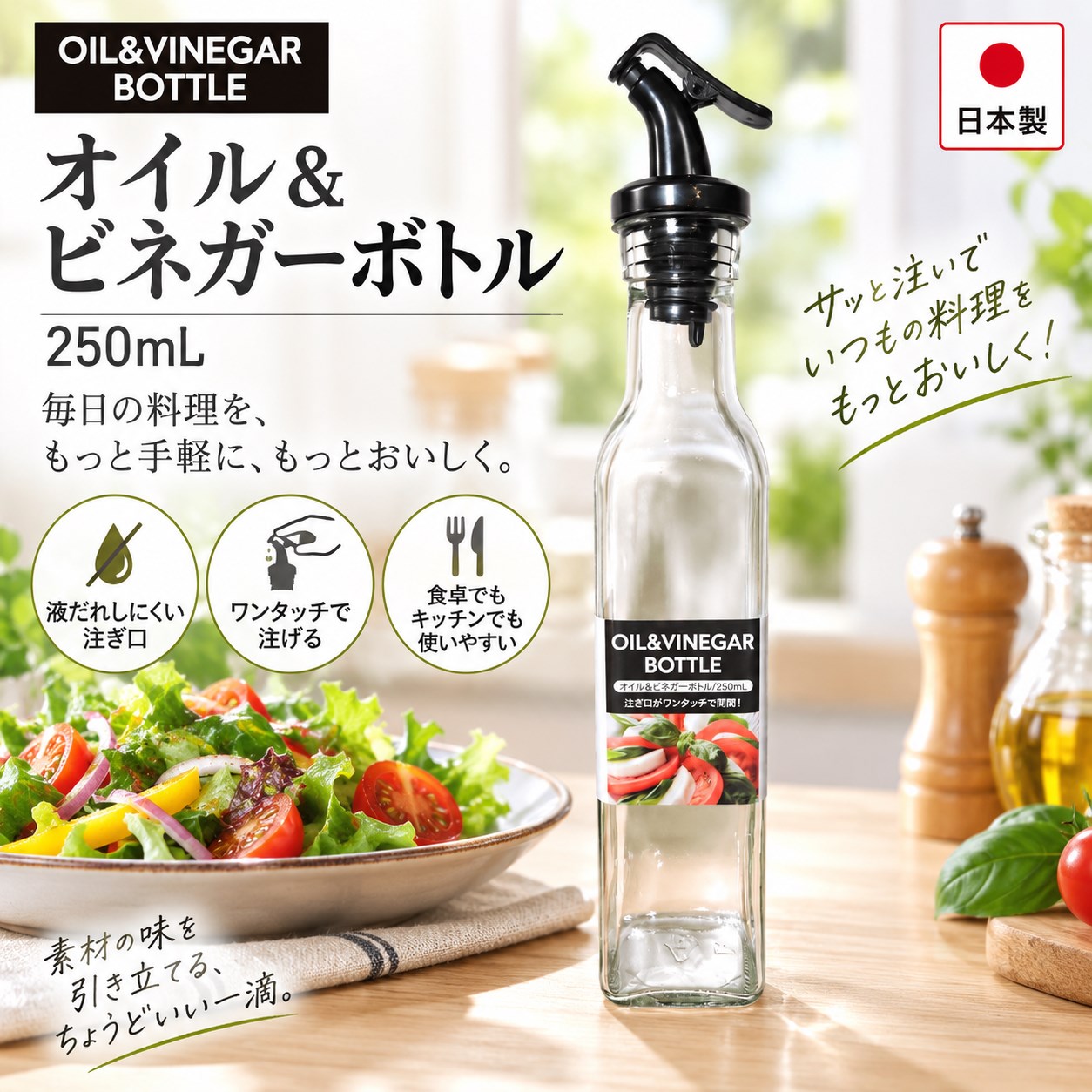 【HIYASU日安工坊】油醋分裝瓶 250mL, , large