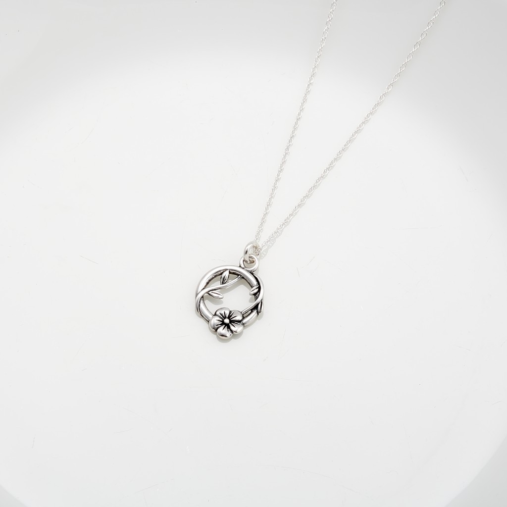 【Angel & Me】Sakura leaf vine s925 sterling silver necklace Birthday gift, , large