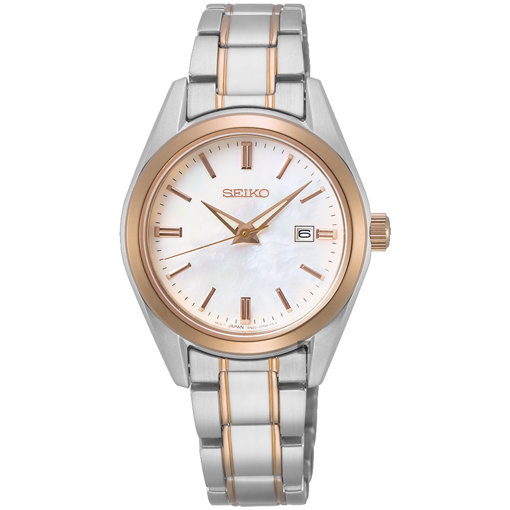 SEIKO 精工 CS日系時尚珍珠貝女錶(SUR634P1)-28mm, , large