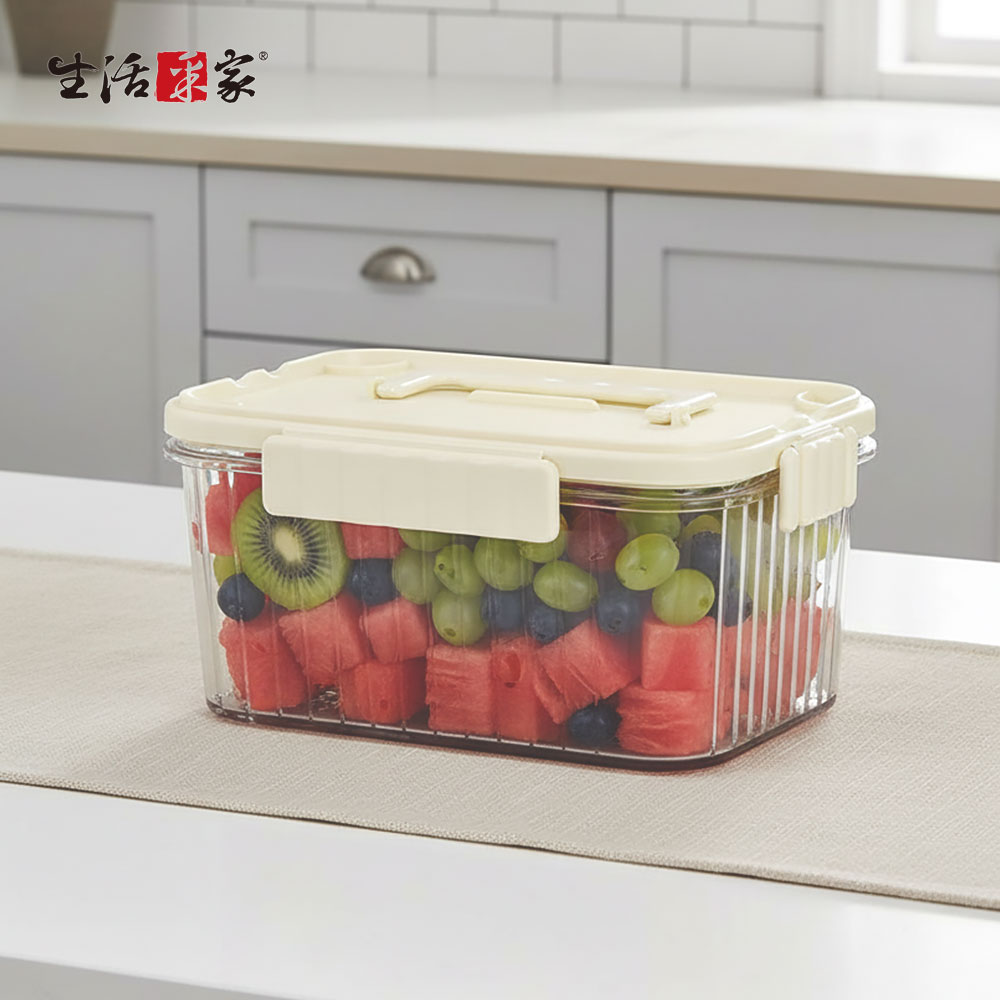 SHCJ 自帶冰磚密封瀝水保鮮盒【二款可選】食材低溫保鮮, , large