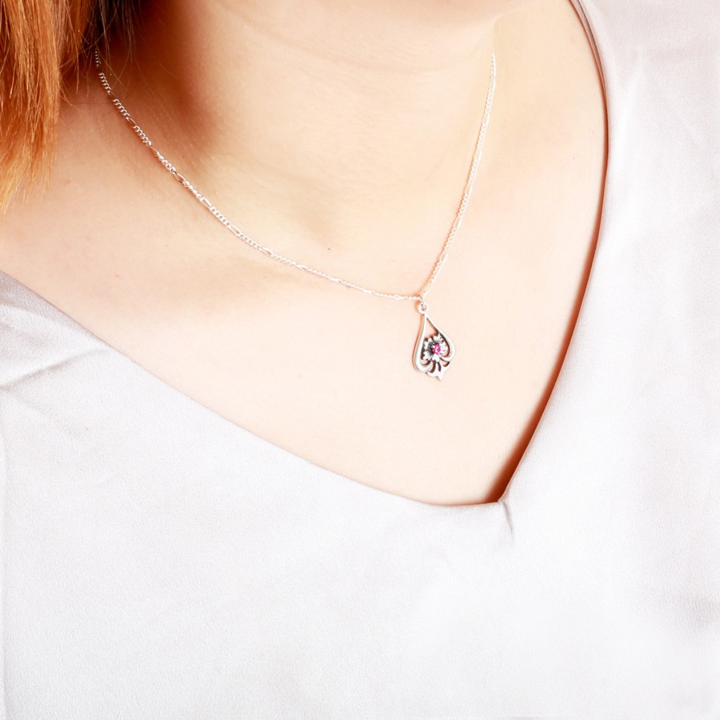 【Angel & Me】Ruby Iris s925 sterling silver necklace mother's Day, , large