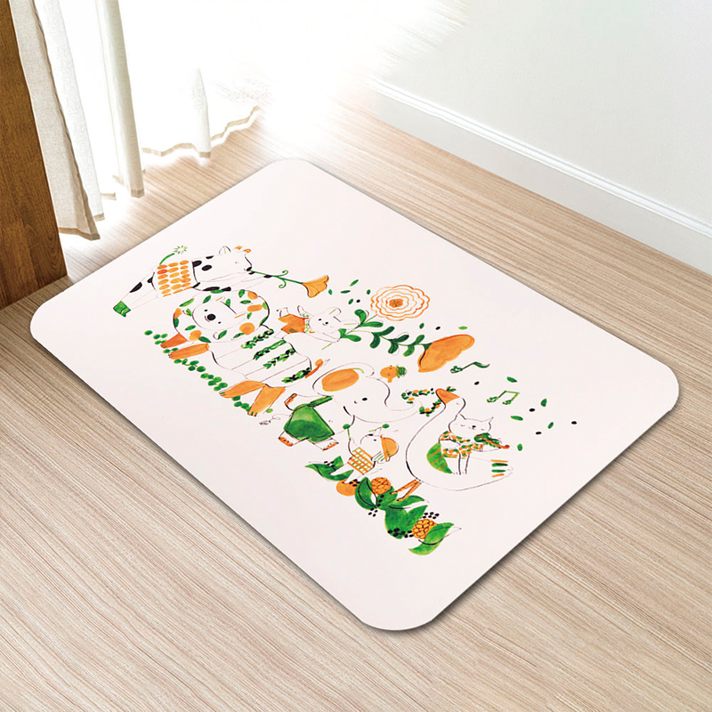 【怪獸】新銳設計師 10秒頂吸 軟式珪藻土吸水地墊  吳欣芷(60x40cm) -小小音樂會, , large