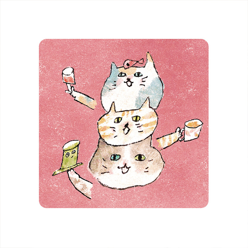 【Monster】 Soft Diatomaceous Earth Absorbent Coaster &ndash; A Cup of Life &mdash; Ducky Shen (10x10cm) &ndash; Tea Time Meoow, , large
