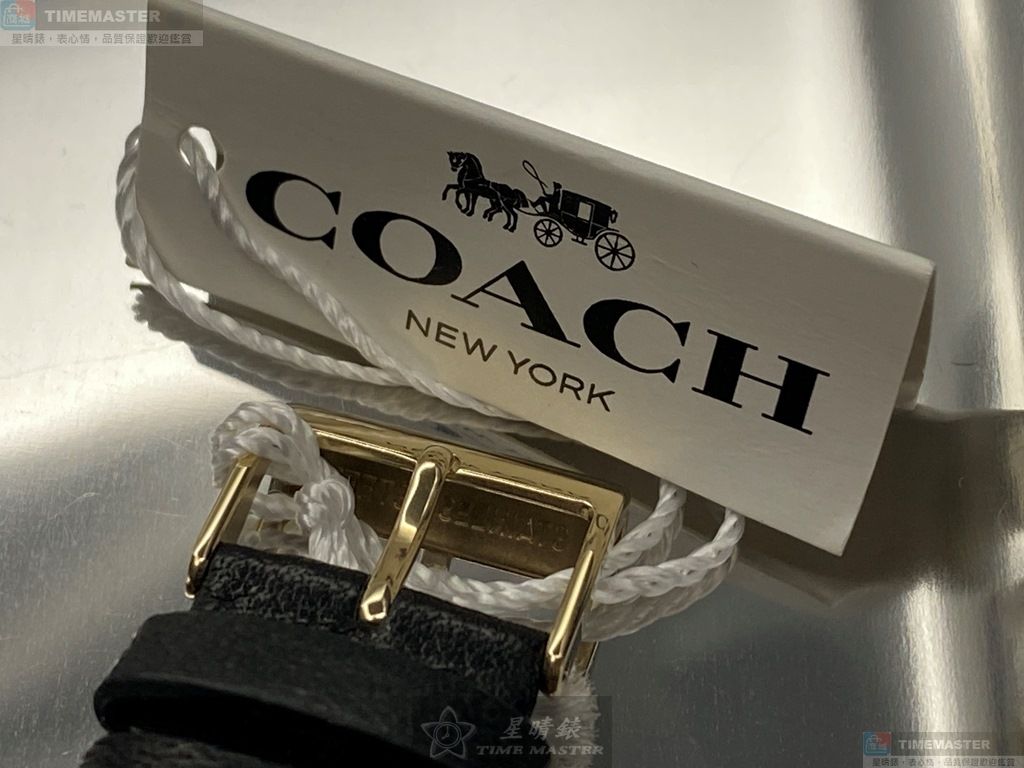 [星晴錶業]COACH手錶,36mm,CH00006黑色錶面金色錶殼深黑色真皮皮革錶帶款, , large
