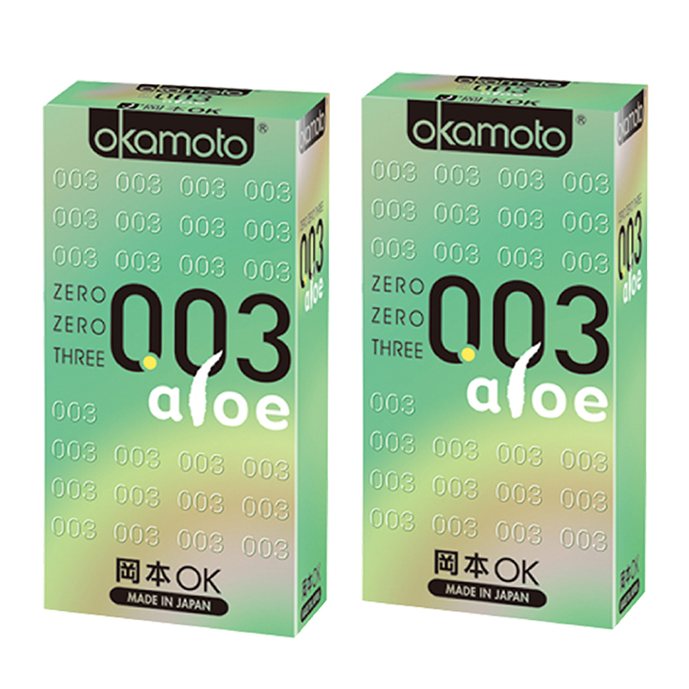 【okamoto岡本】003ALOE蘆薈保險套 6入x2盒+贈極潤保險套3入x1盒  (不累贈), , large