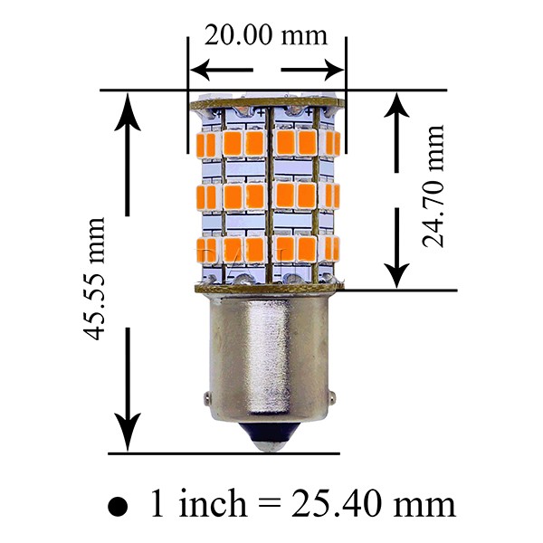 【PA LED】1156 平角 / 斜角 55晶 5630 2835 SMD LED 橘光 黃光 方向燈 角燈 小燈, , large