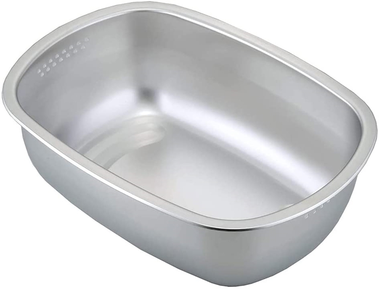 Stainless steel vegetable and fruit drain basket, , large