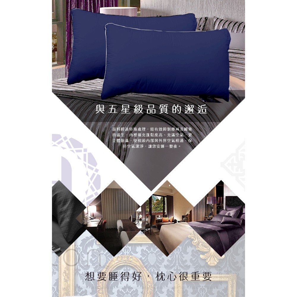【Hilton 希爾頓】雙滾邊設計純棉立體枕柔軟蓬鬆舒適睡眠民宿 5/4-6/1 滿千送AOC電動牙刷, , large