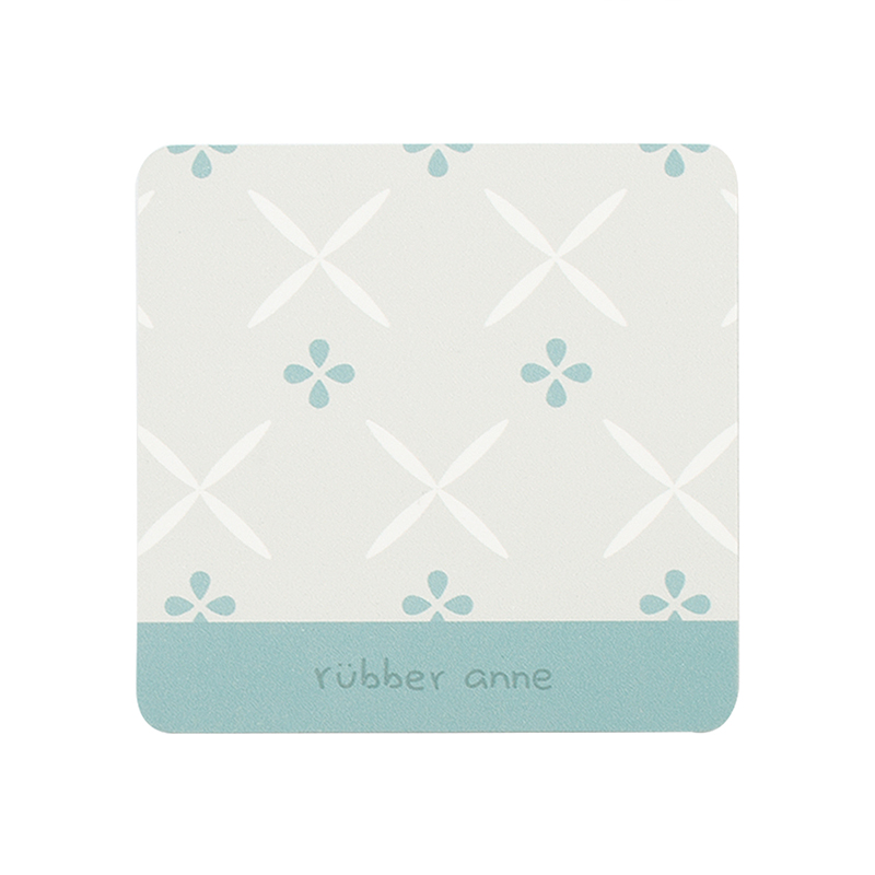 【Monster】 Soft Diatomaceous Earth Absorbent Coaster &ndash; Floral Tile Series (10x10cm) &ndash; Blue-Green Tile Memories, , large