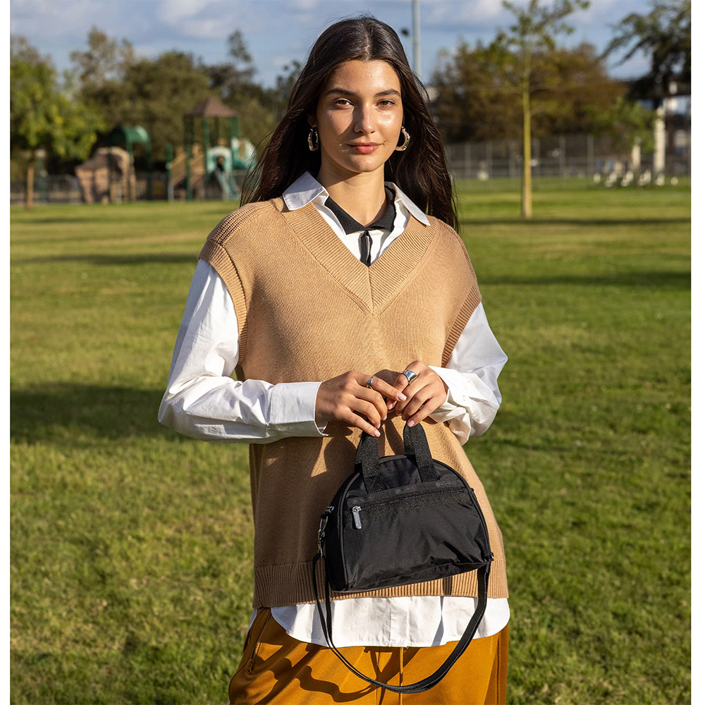 Lesportsac Round Small Satchel 手提肩背兩用包 側背包 手拿包 手提袋 半圓包 送禮 推薦(永恆黑), , large