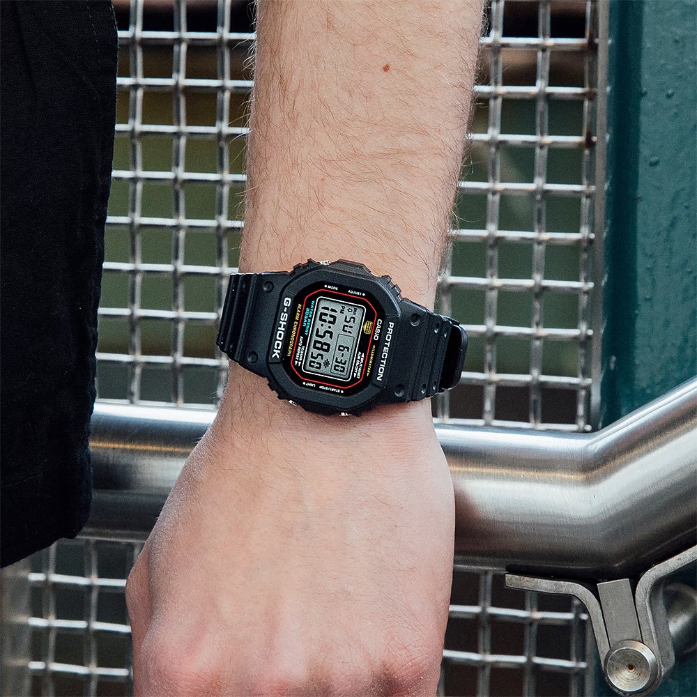 CASIO 卡西歐 G-SHOCK 經典配色方形電子錶 學生錶 DW-5600RL-1, , large