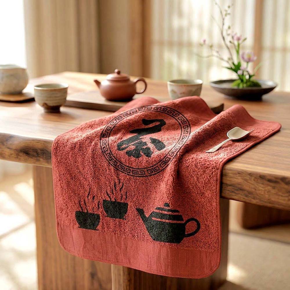 [凱美棉業] MIT台灣製 100%純棉經典印花茶巾 32&times;38cm (泡茶專用/超強吸水/不落絮) 茶席方巾 養壺抹布, , large
