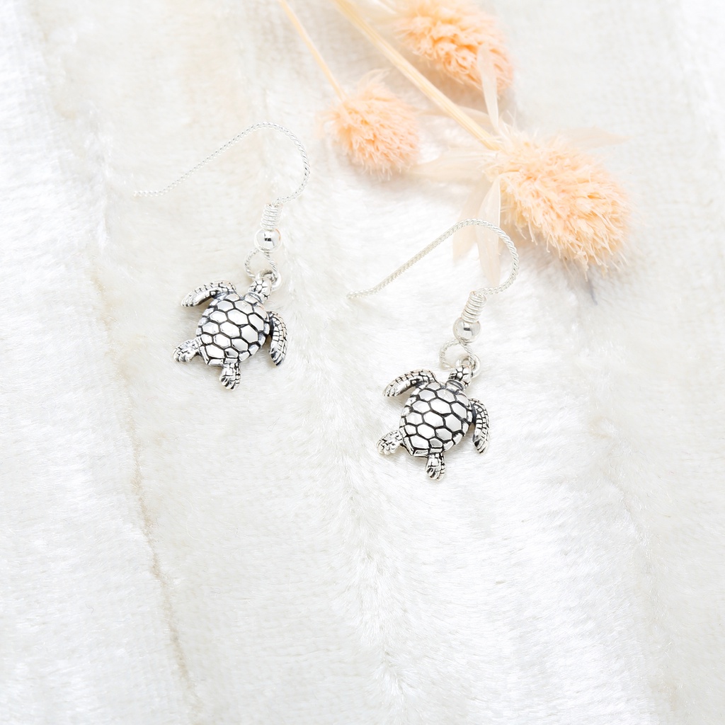 【Angel & Me】Cute Turtle s925 sterling silver earrings (changeable ear clips), , large