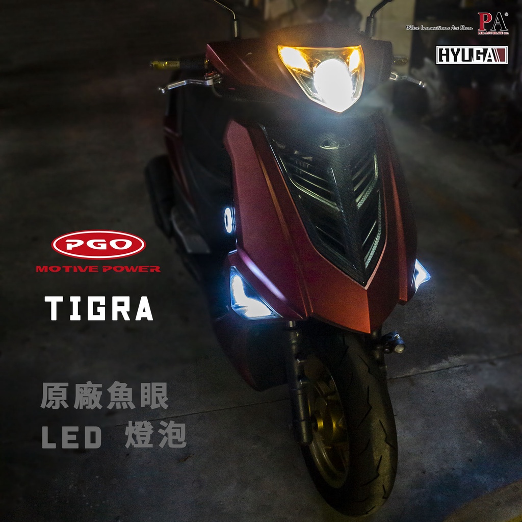 【PA LED】直上 PGO 彪虎 TIGRA H1 LED 白光 鹵素光 魚眼 頭燈 大燈 迷你尺寸, , large