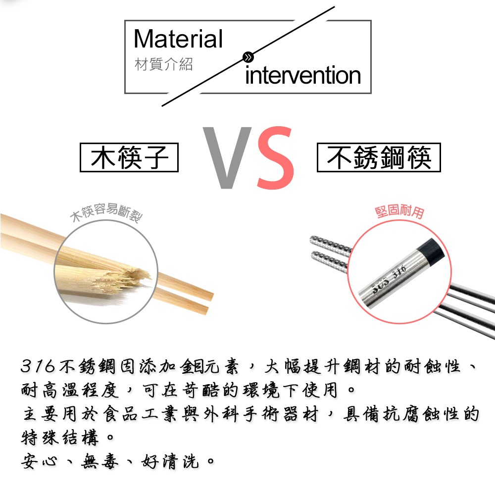 PERFECT 理想牌 金緻316不鏽鋼四方筷23cm不銹鋼筷方頭筷子 五色-Leidea樂德兒, , large