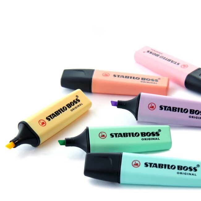 【德國天鵝STABILO】BOSS ORIGINAL Pastel 波士馬卡龍色經典螢光筆 4色-ST70/4-3, , large