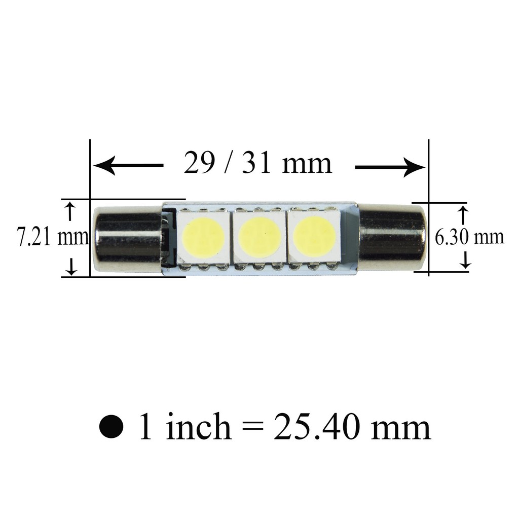 【PA LED】Mazda 3 6 CX3 CX5 保險絲型 29MM 31MM 3晶 SMD LED 白光 化妝燈, , large