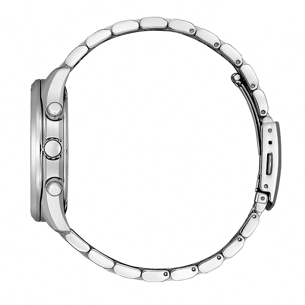 CITIZEN 星辰 光動能復古風計時手錶-銀x紳士綠 AT2149-85X, , large