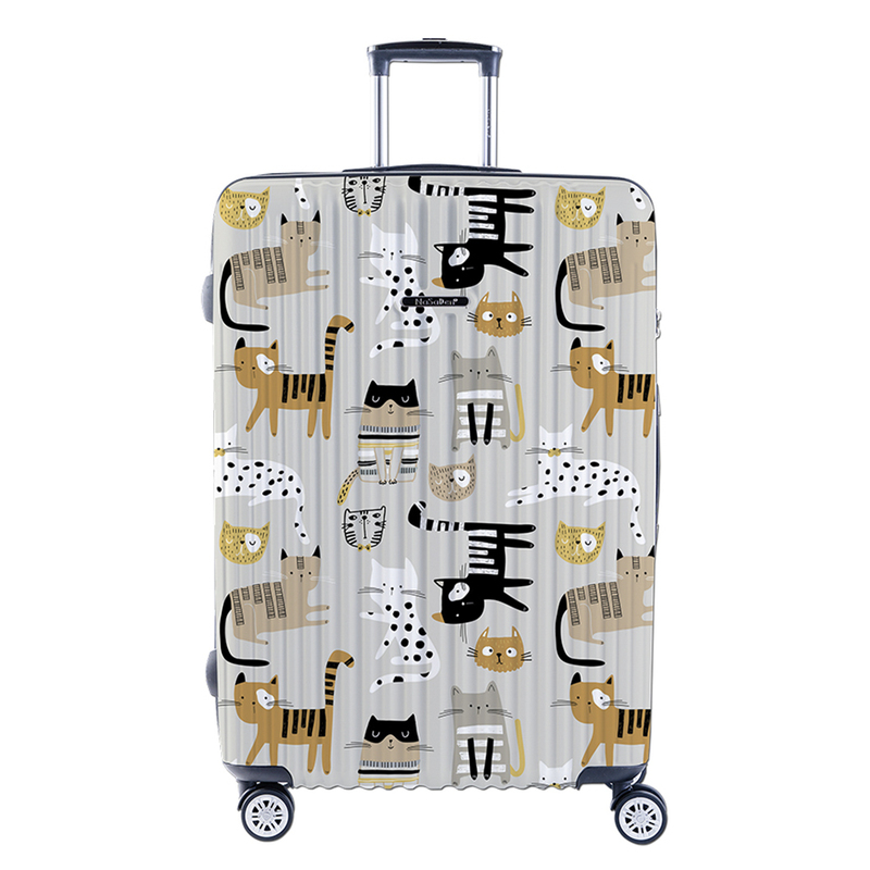 NaSaDen [ Stripe Cat ] 22" Carry on Zipper Luggage, , large