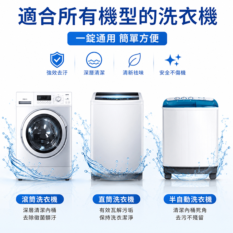 [翊承國際]【免運 + 贈品】SGS認證 洗衣機槽清潔錠 【30顆入/罐】, , large