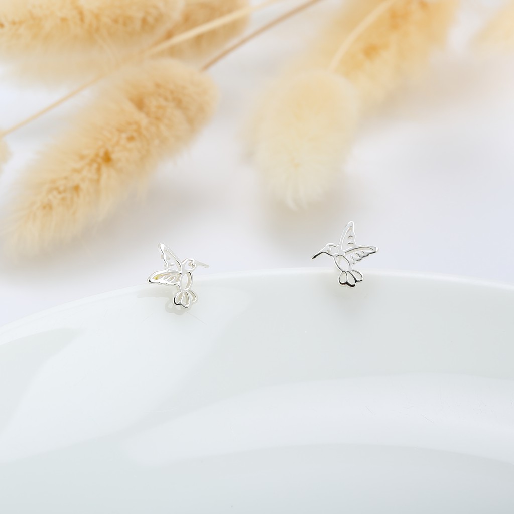 【Angel & Me】Love Hummingbird s925 sterling silver earrings Birthday gift, , large