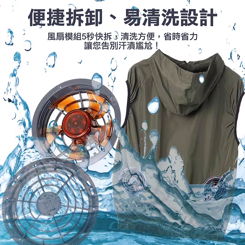 【八馬赫】職人の空調服 馬甲連帽衣 山系休閒風格 24V(風量制霸), , large