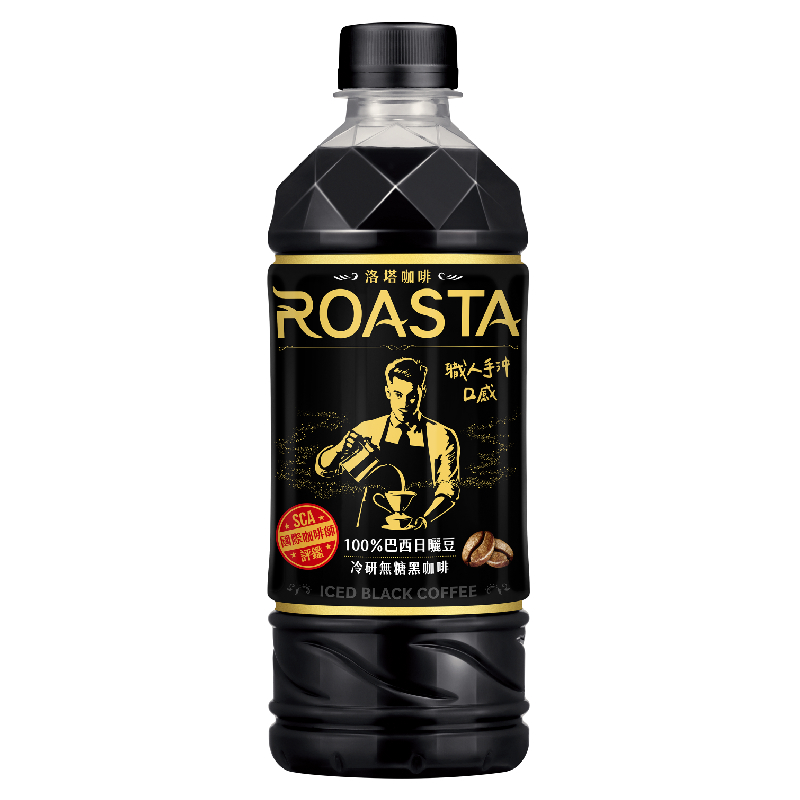 ROASTA冷研無糖黑咖啡PET455ml, , large