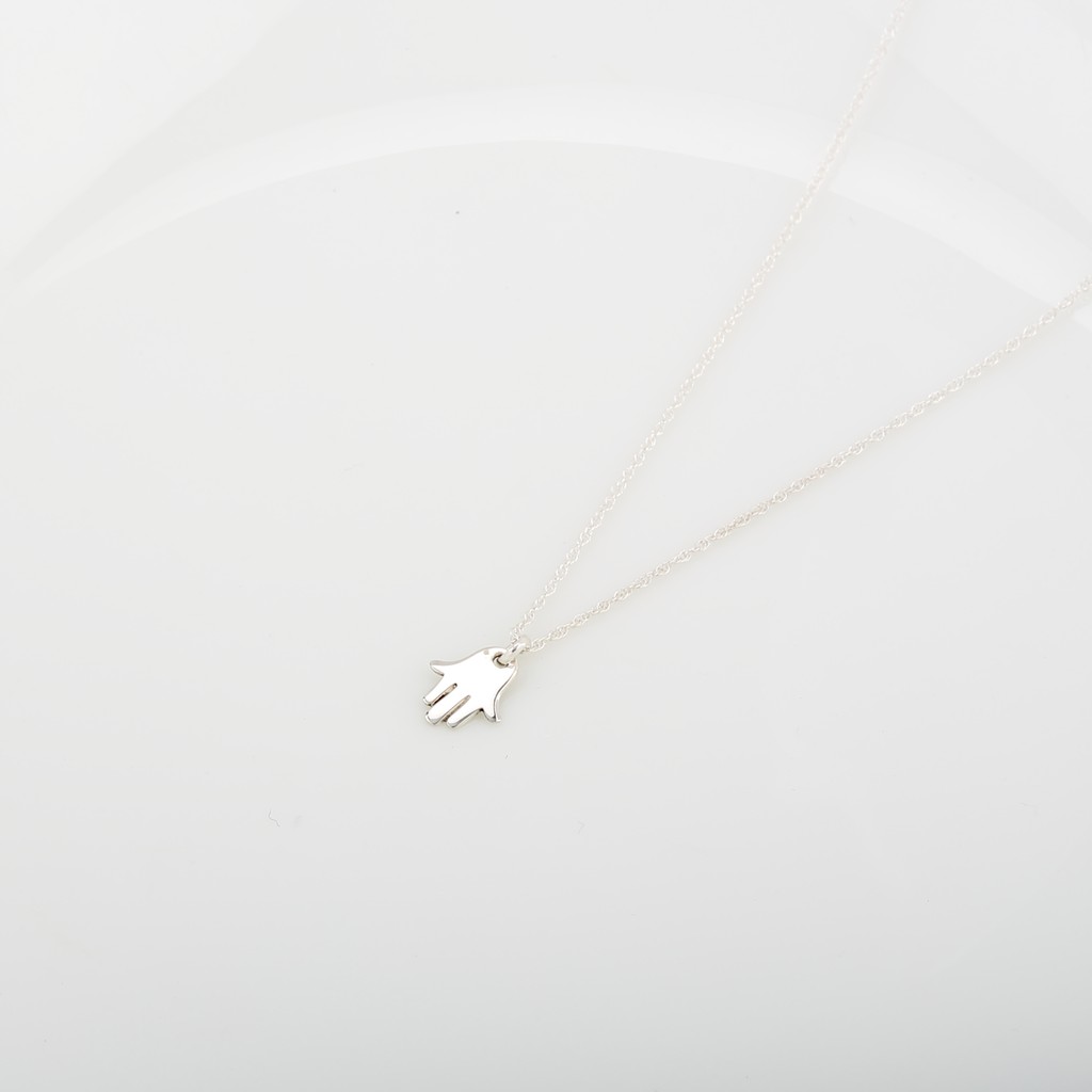 【Angel & Me】Fatima hand Hamsa s925 sterling silver necklace Birthday gift, , large