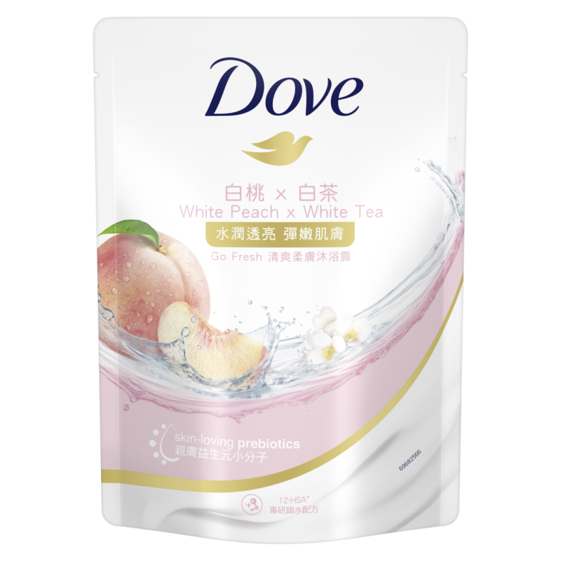 多芬清爽柔膚沐浴露桃悅水透補充包, , large