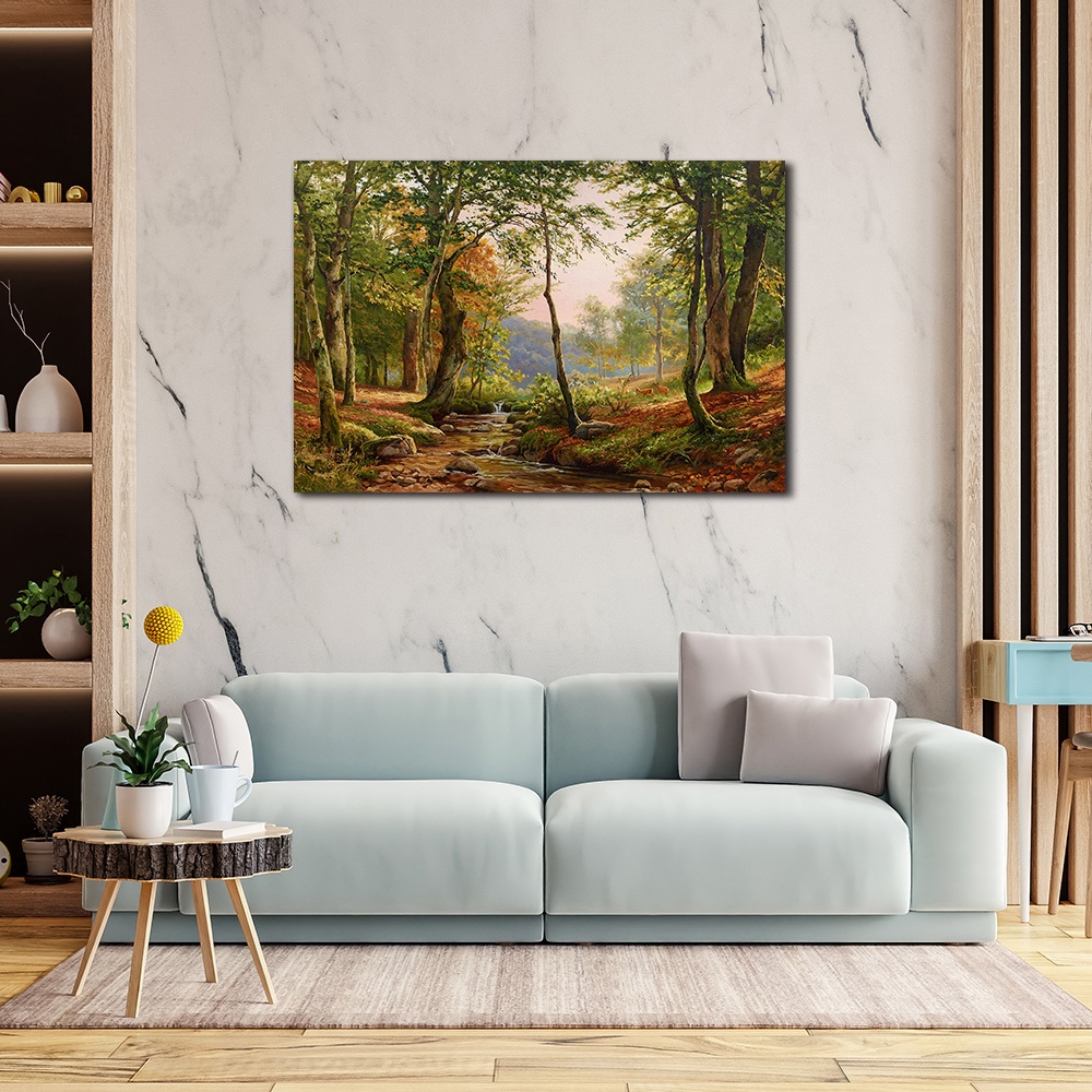 【御畫房】綠林小鹿之二 國家一級畫師手繪油畫60&times;90cm(VF-193), , large