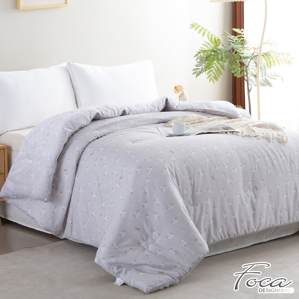 【FOCA】Tranquil Style - Gray | 100% Washable Fleece Down Comforter (Double 180x210cm), , large