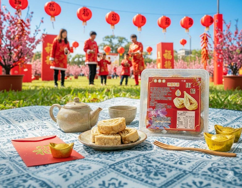 [Chinese Classic Collection] Qingyuntang Blossoming Good Fortune Thousand-Layer Egg Roll 192g (Original Flavor) with Insulated Bag, , large