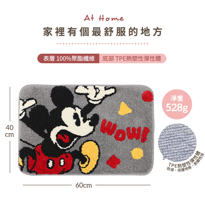 『HOUSUXI．舒希』迪士尼米奇米妮系列-超細纖維地墊(A4), , large